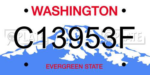 C13953F Washington License Plate