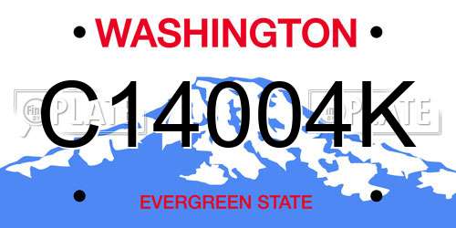 C14004K Washington License Plate