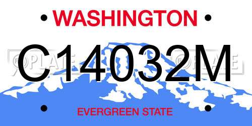 C14032M Washington License Plate