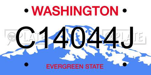 C14044J Washington License Plate