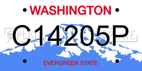 C14205P Washington License Plate