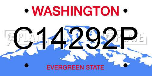 C14292P Washington License Plate