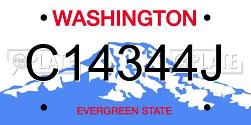 C14344J Washington License Plate