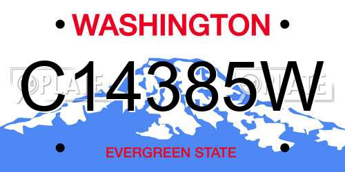 C14385W Washington License Plate