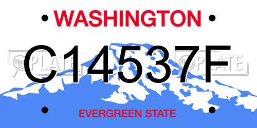 C14537F Washington License Plate
