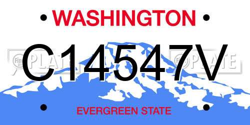 C14547V Washington License Plate