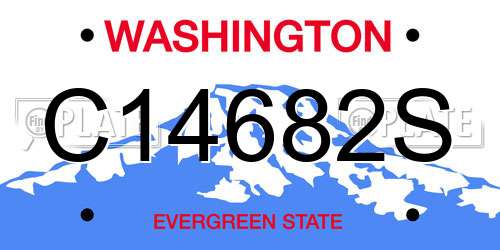 C14682S Washington License Plate