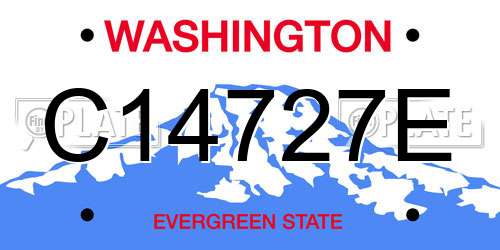 C14727E Washington License Plate