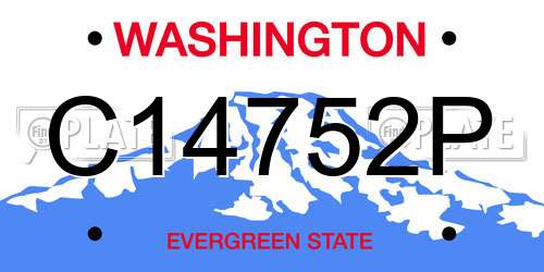 C14752P Washington License Plate