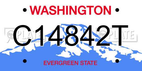 C14842T Washington License Plate