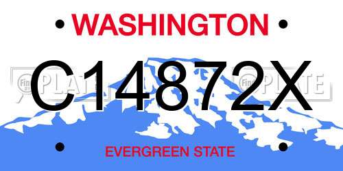 C14872X Washington License Plate