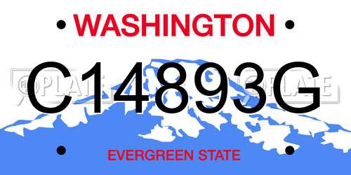 C14893G Washington License Plate