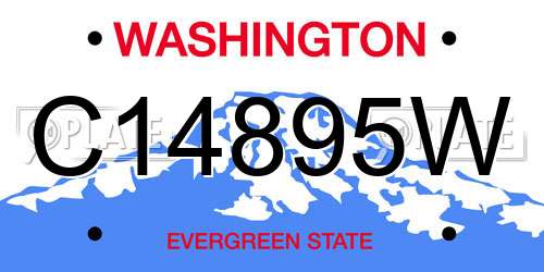 C14895W Washington License Plate