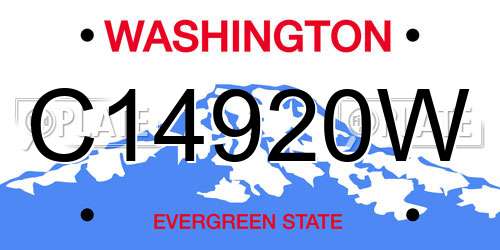 C14920W Washington License Plate