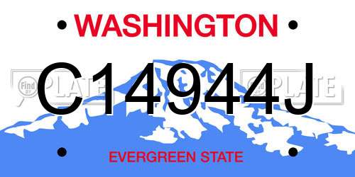 C14944J Washington License Plate