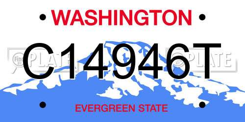 C14946T Washington License Plate