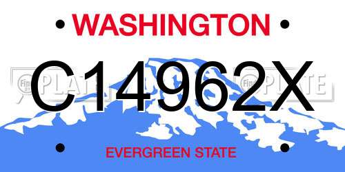 C14962X Washington License Plate