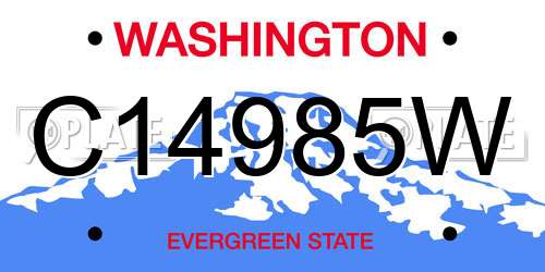 C14985W Washington License Plate