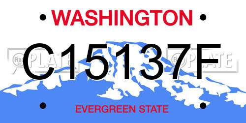 C15137F Washington License Plate