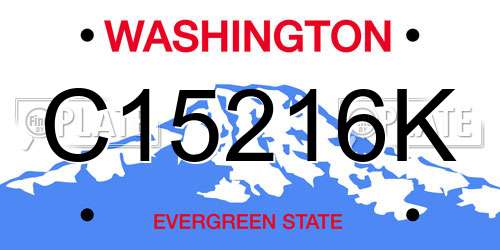 C15216K Washington License Plate