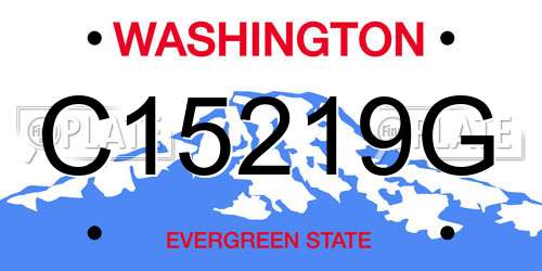 C15219G Washington License Plate