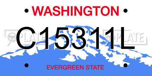 C15311L Washington License Plate