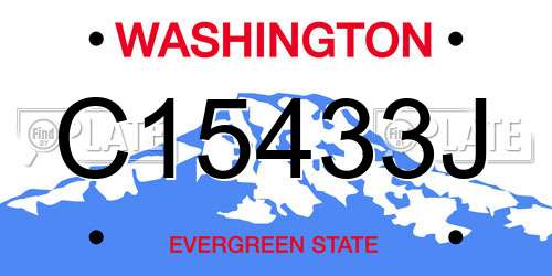C15433J Washington License Plate