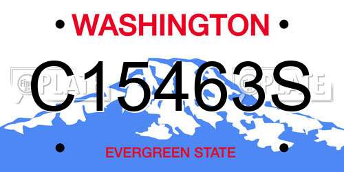 C15463S Washington License Plate