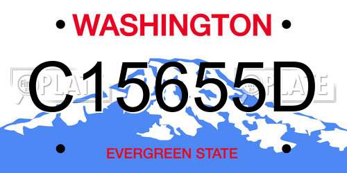 C15655D Washington License Plate