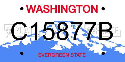 C15877B Washington License Plate
