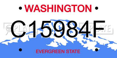 C15984F Washington License Plate