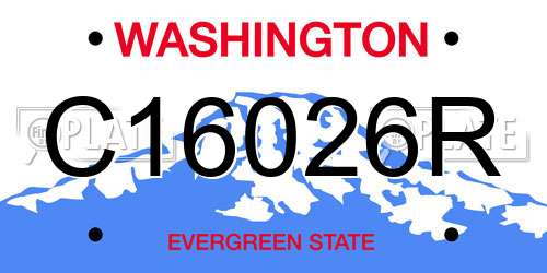 C16026R Washington License Plate