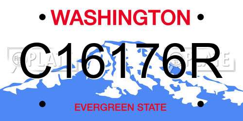 C16176R Washington License Plate