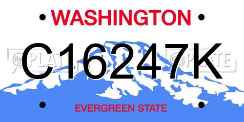 C16247K Washington License Plate