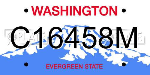 C16458M Washington License Plate