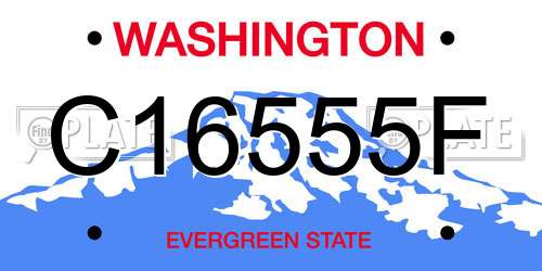 C16555F Washington License Plate