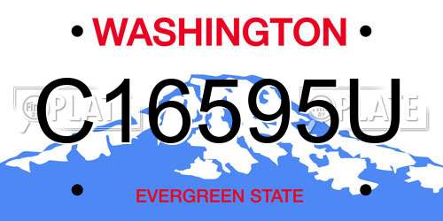 C16595U Washington License Plate