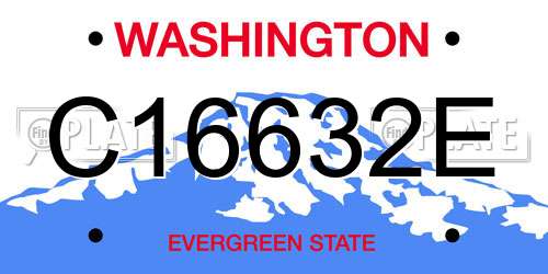 C16632E Washington License Plate