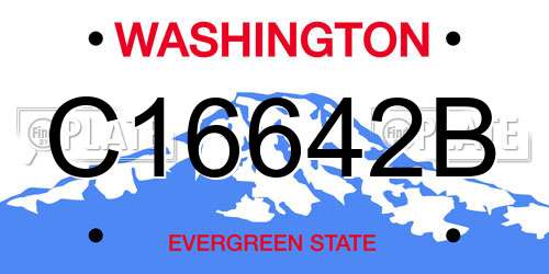 C16642B Washington License Plate