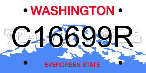 C16699R Washington License Plate