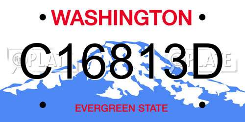C16813D Washington License Plate