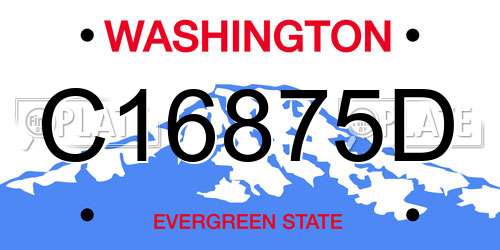 C16875D Washington License Plate