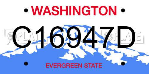 C16947D Washington License Plate