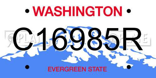 C16985R Washington License Plate