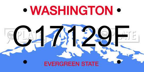 C17129F Washington License Plate