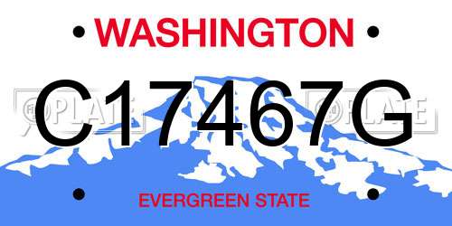 C17467G Washington License Plate