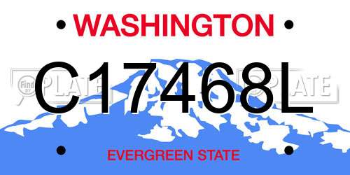C17468L Washington License Plate