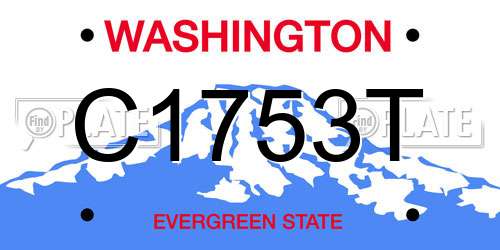 C1753T Washington License Plate