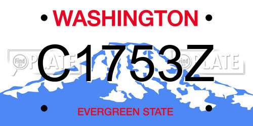 C1753Z Washington License Plate