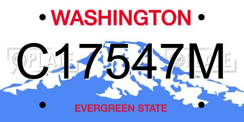 C17547M Washington License Plate